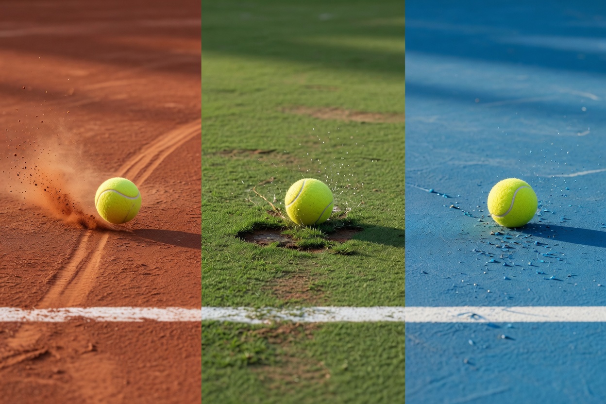 Photographic top-down feature for “the site”: a single overhead shot of three adjacent half-courts